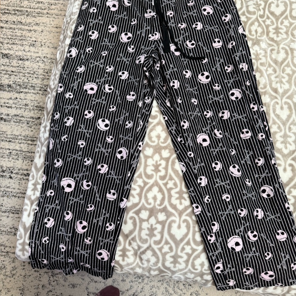 Disney Black and White Striped Pajama Pants Jack Skellington